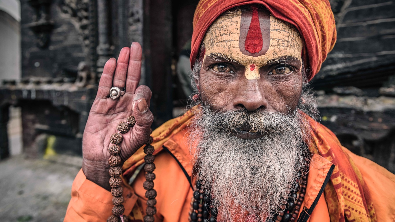 nepal, kathmandu, portrait of a sadhu, , , , , 