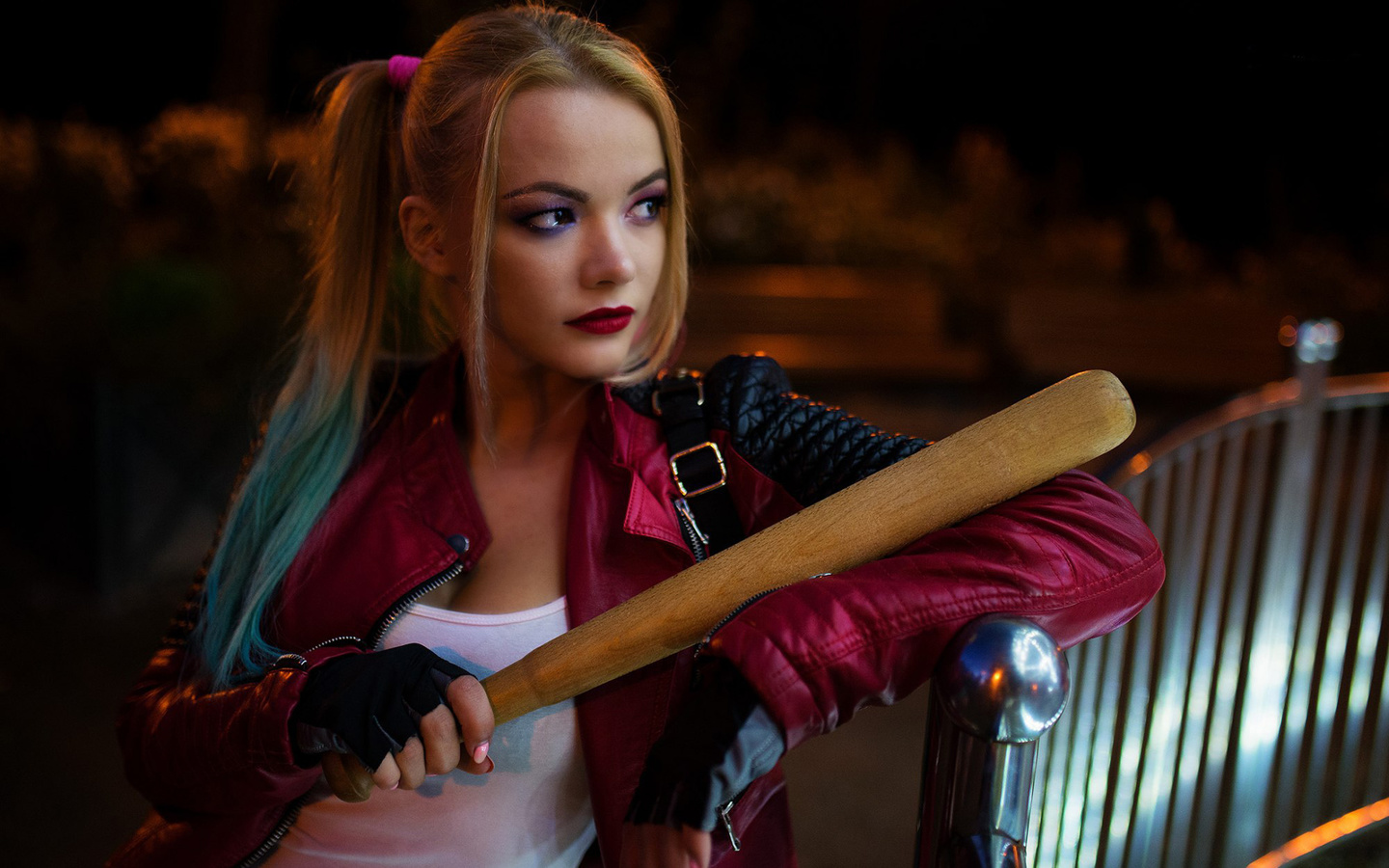 harley quinn, joker, batman, blonde, jeans shorts, model, girl, bate, cosplay