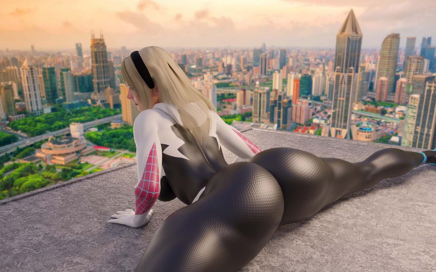 gwen stacy, spider gwen, comic, girls, superheroines, marvel, comics, ass, blonde, spider man