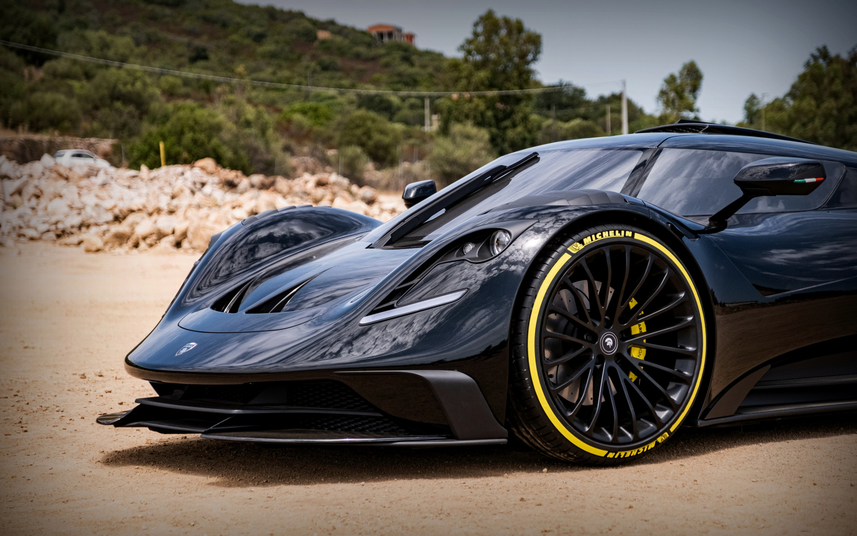 2021, ares, design, s1, project, front view, exterior, black, supercar