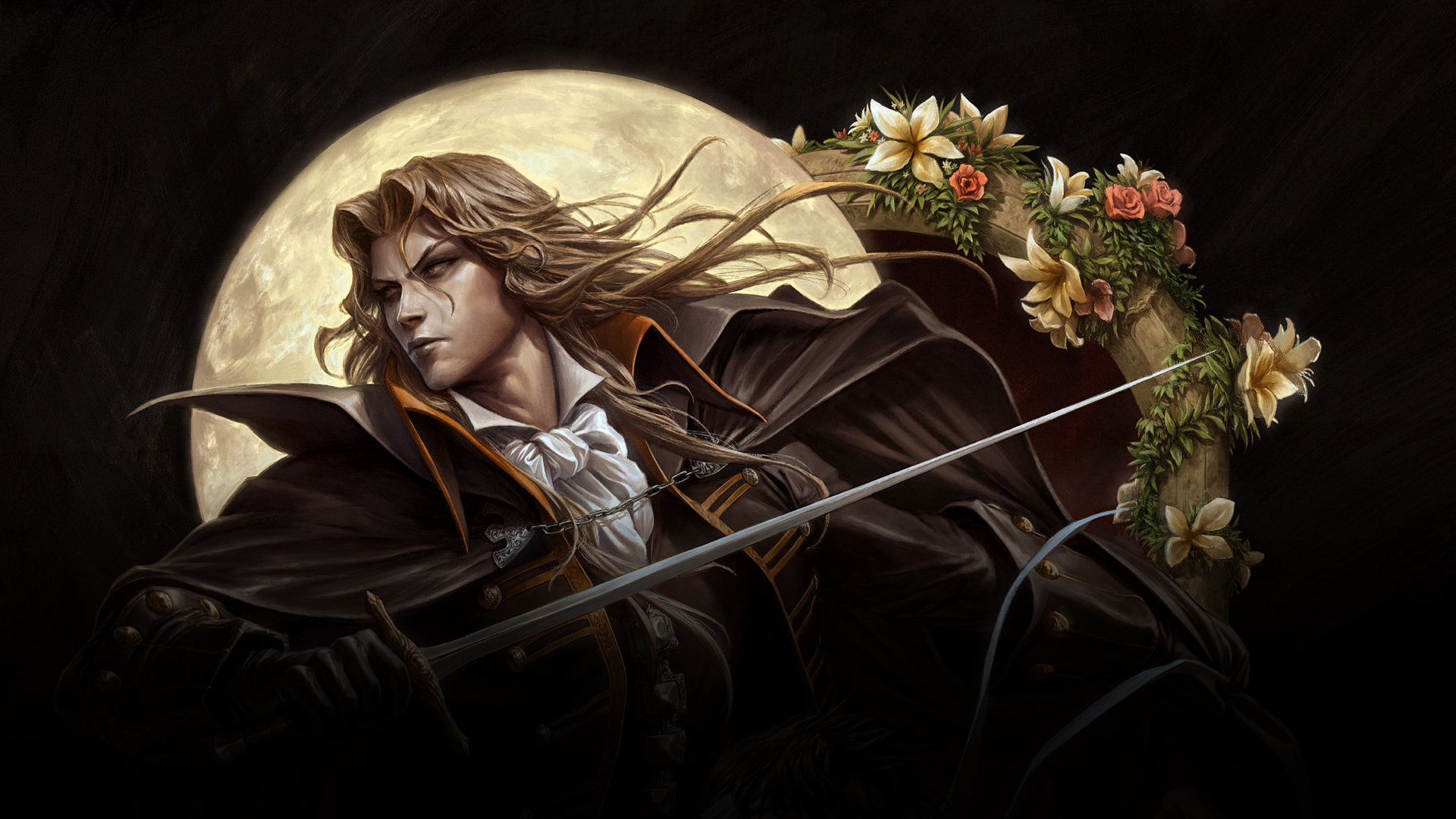 flowers, figure, character, castlevania, military, -, - (castlevania)