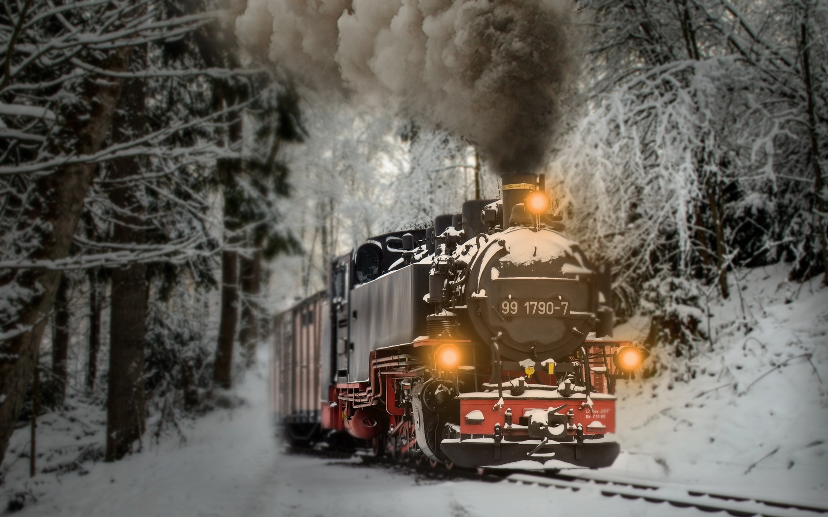 поезд, зима