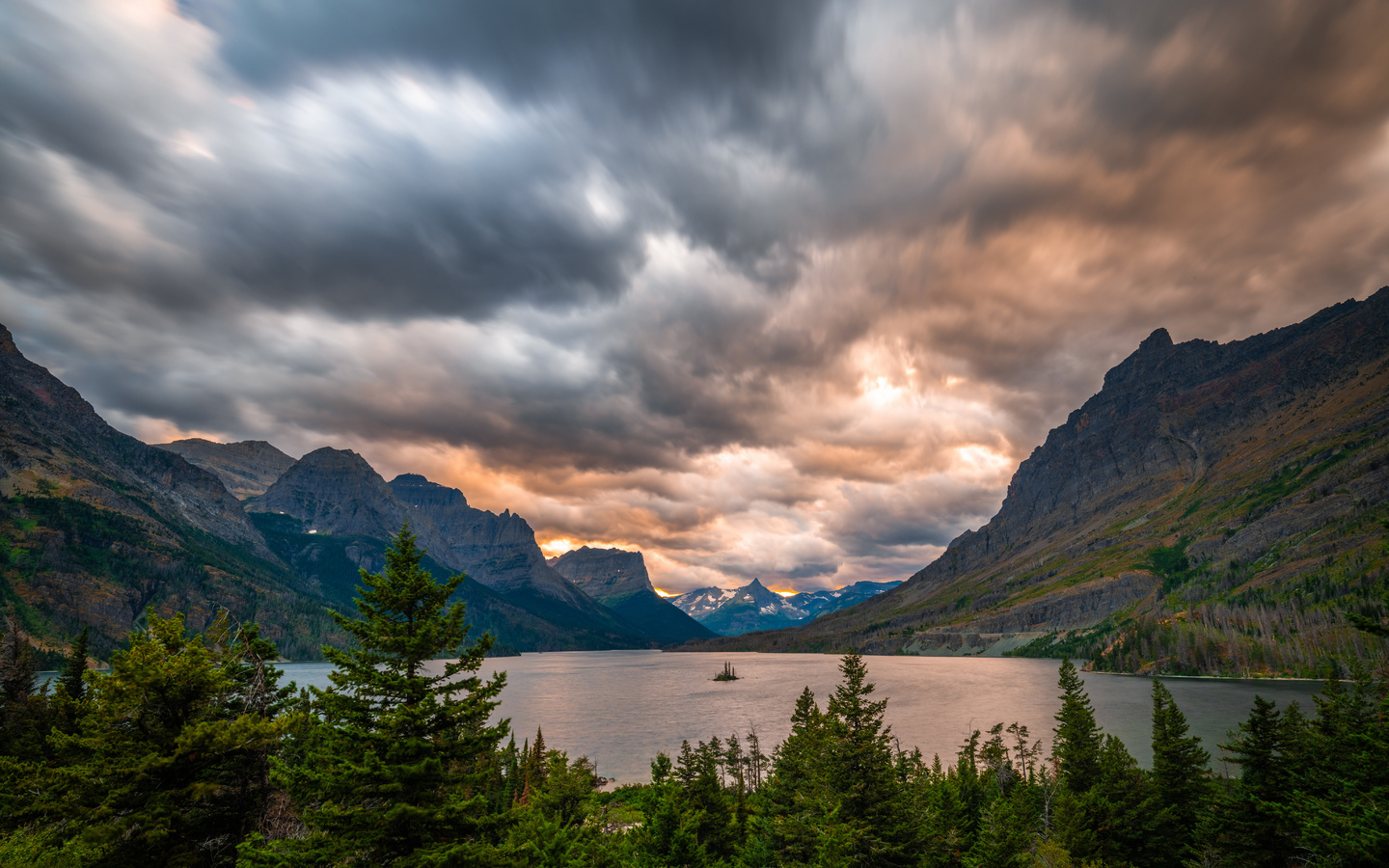 , , mary lake, glacier, national park, , 