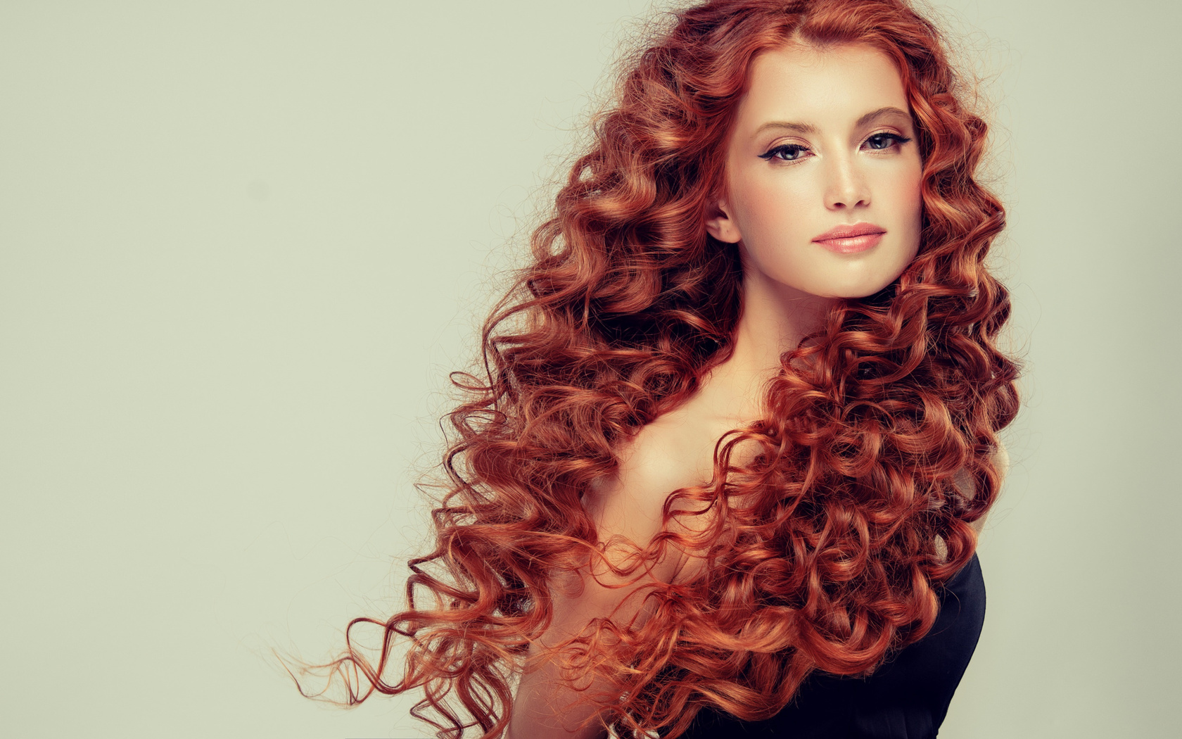 girl, face, model, hair, portrait, beauty, makeup, profile, girl, red, beautiful, curls, shoulder, hair, long, curly, hair