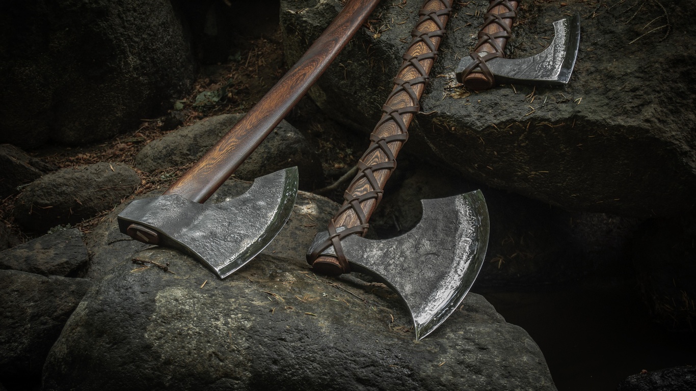 bearded vikings axe, northman,  , axe, defender