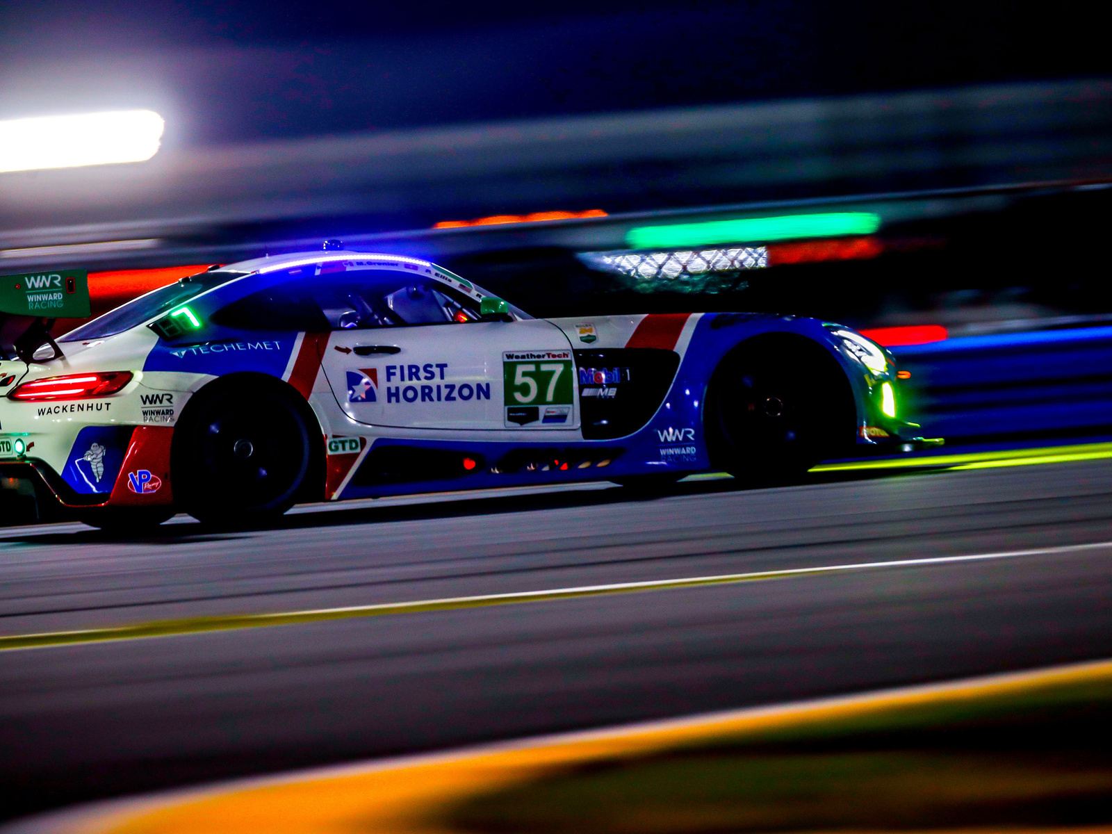 mercedes-amg gt3, 57, daytona international speedway, mercedes amg custome rracing,  , 24  