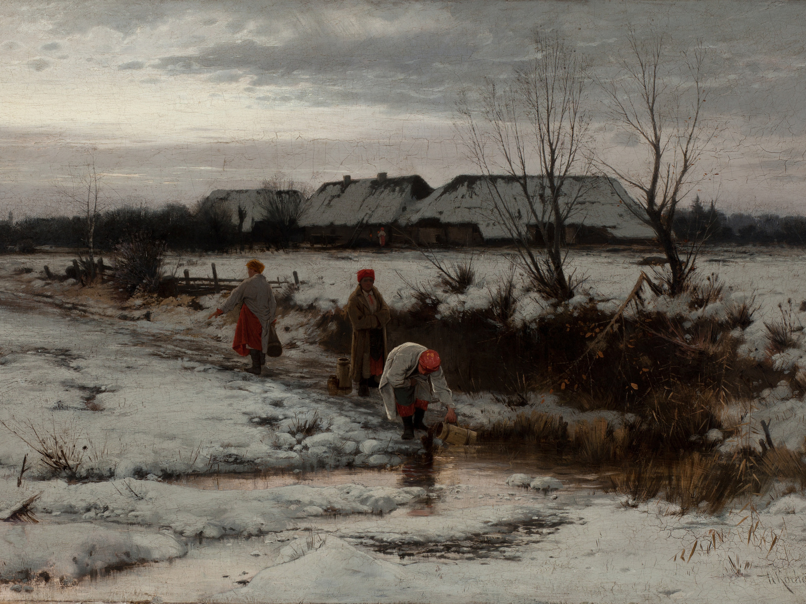 roman kochanowski,  , 1886, winter landscape,  , national museum krakow