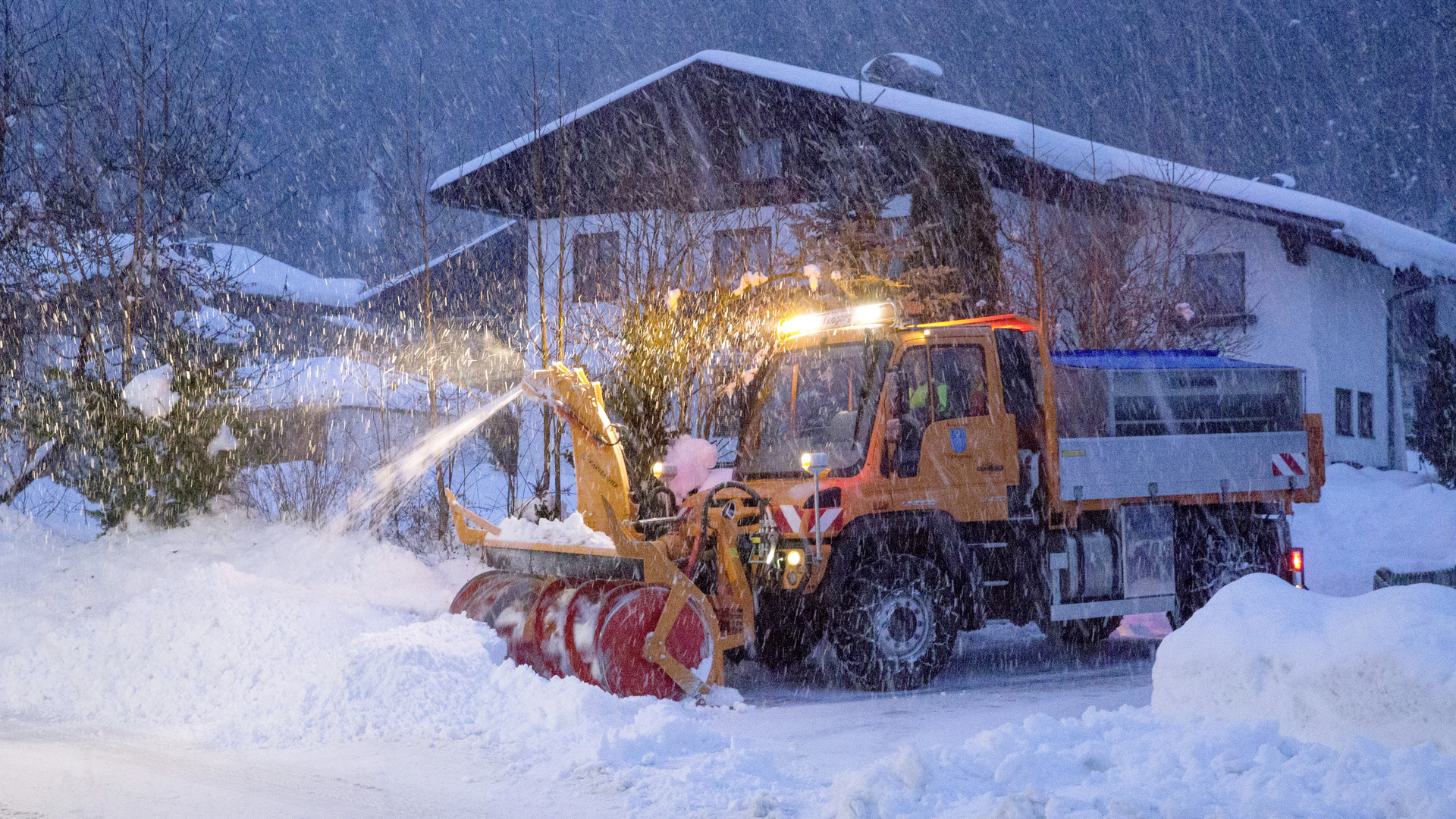 mercedes-benz unimog u 430, snow blower, leogang, austria, , , ,   