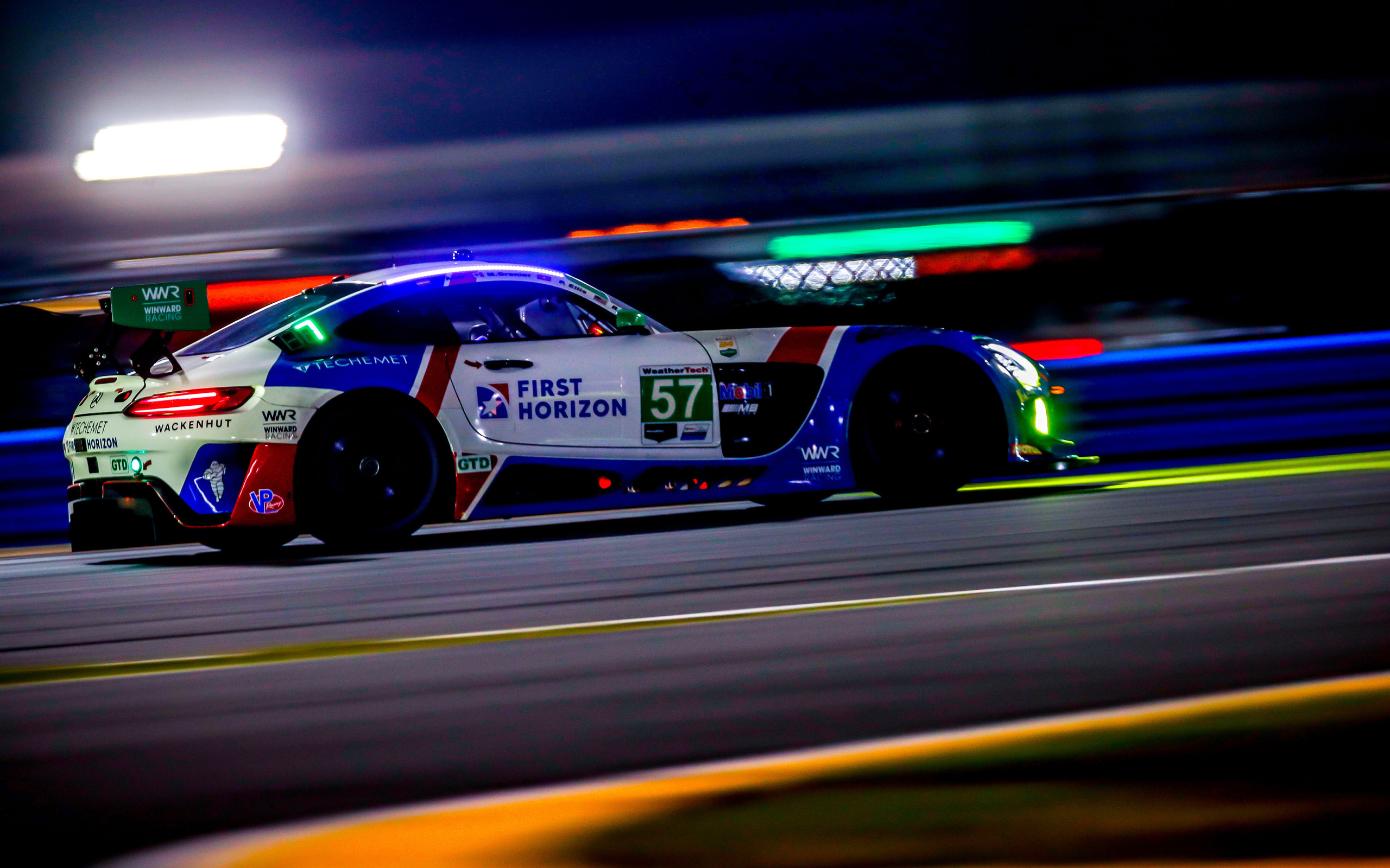 mercedes-amg gt3, 57, daytona international speedway, mercedes amg custome rracing,  , 24  