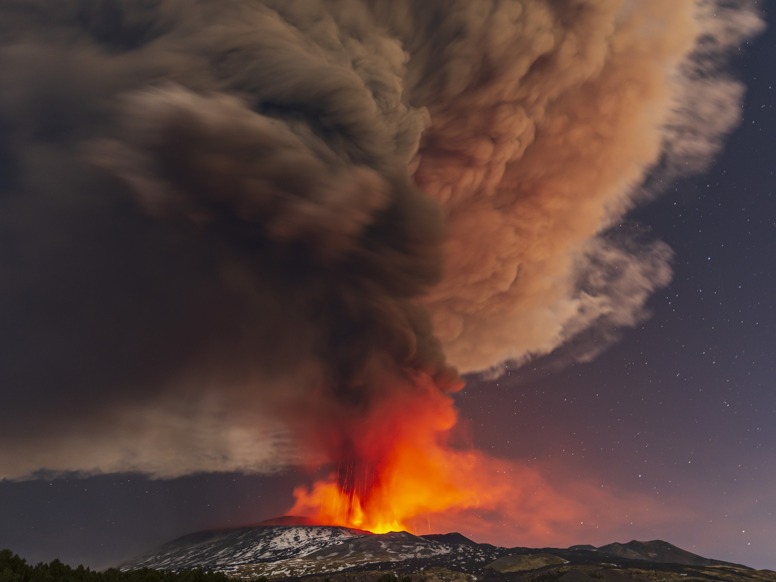 , etna, sicily, smoke billows, volcano, italy