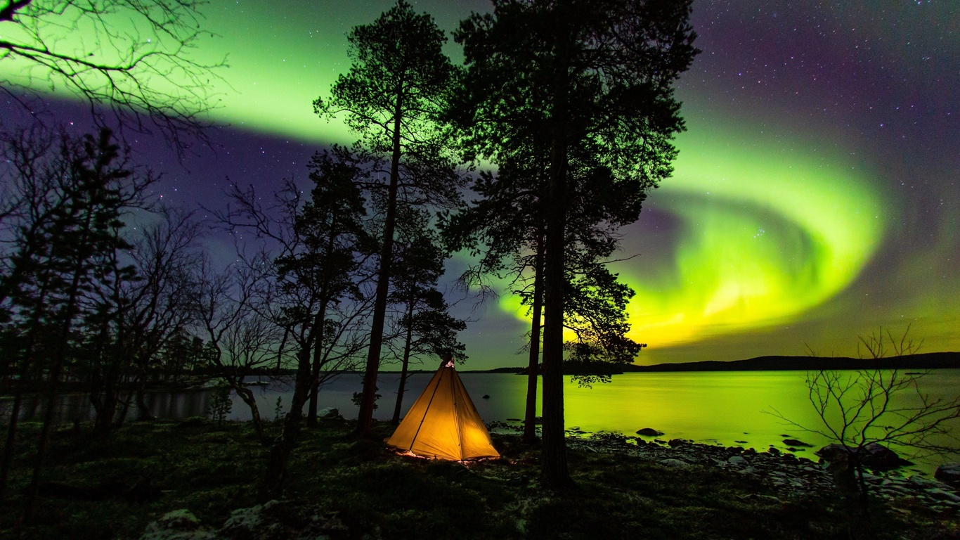 lapland, aurora borealis, northern lights, finland, nature