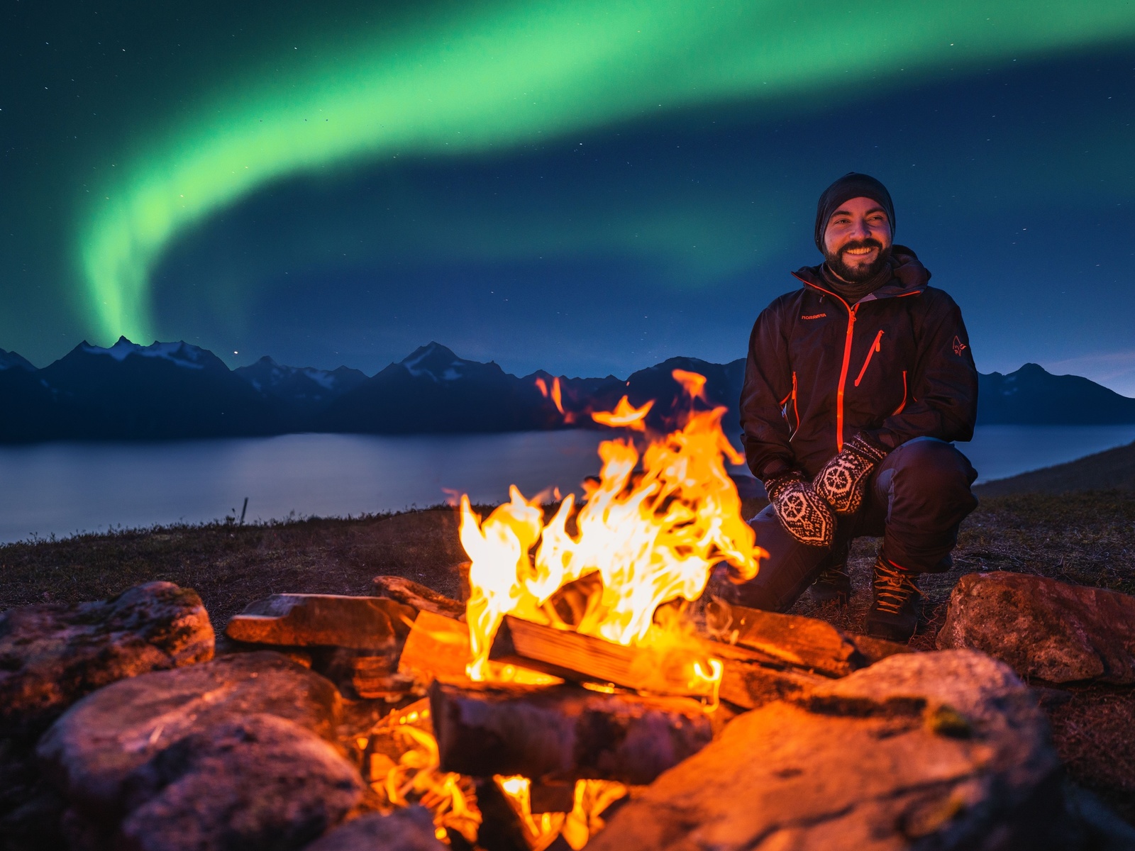 northern lights, norway, night sky, lyngen alps