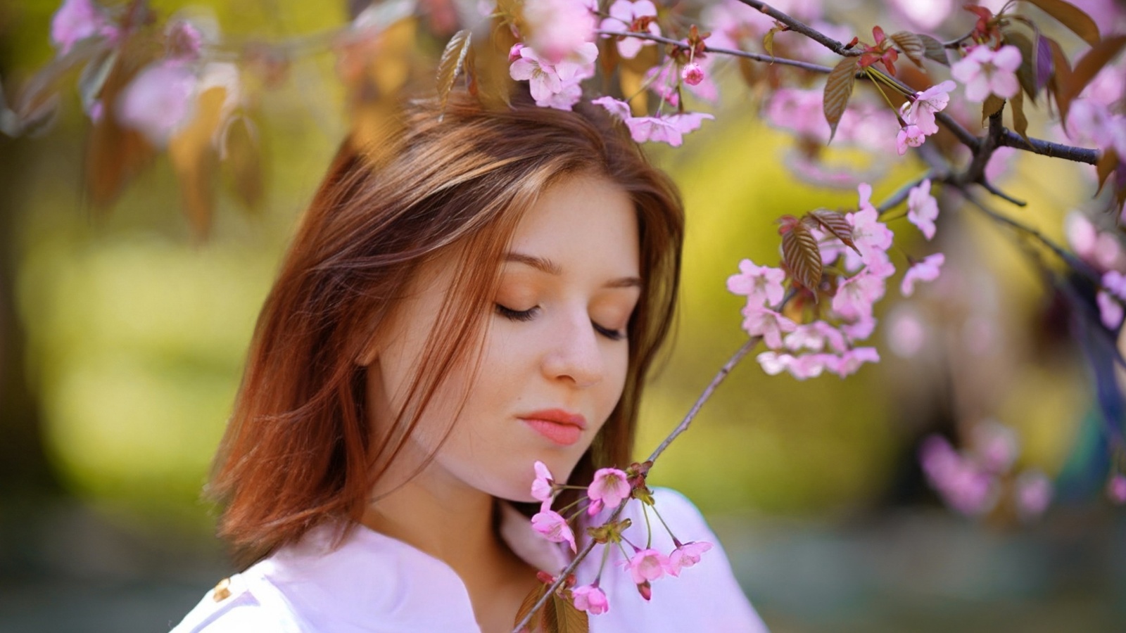 carolina kris, women, model, brunette, women outdoors, closed eyes, flowers, face