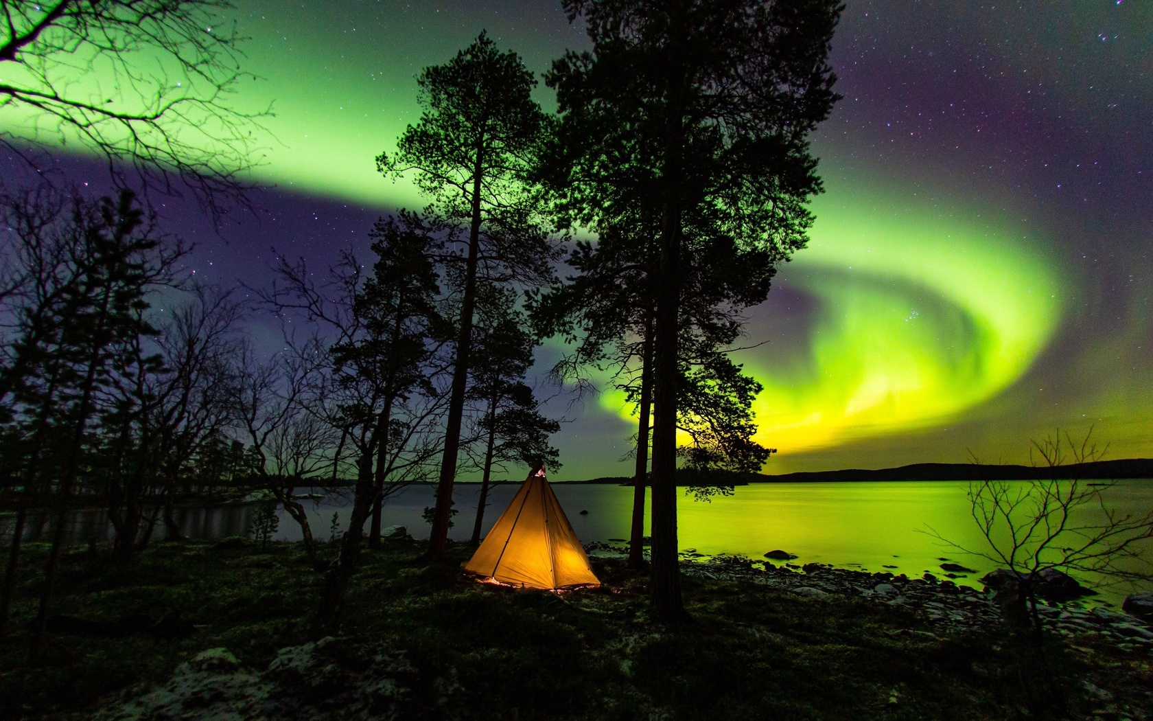 lapland, aurora borealis, northern lights, finland, nature