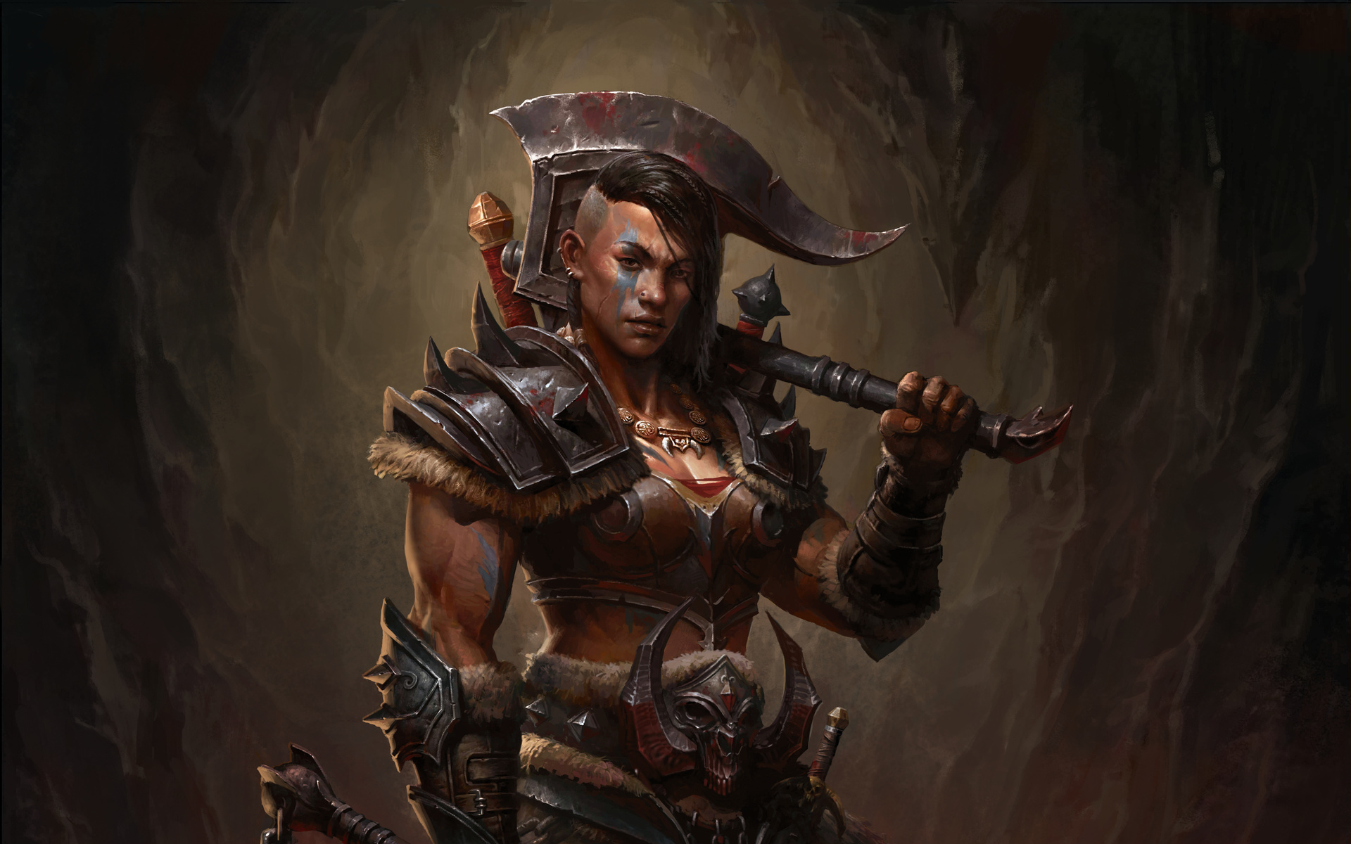 diablo immortal, massively multiplayer online action role playing video game, barbarian female