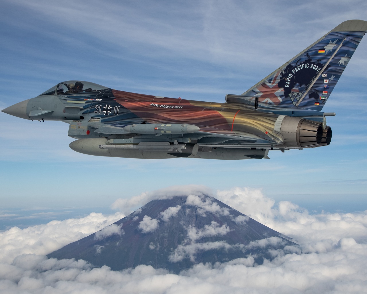 luftwaffe, eurofighter, rapid pacific exercise, japan, fuji