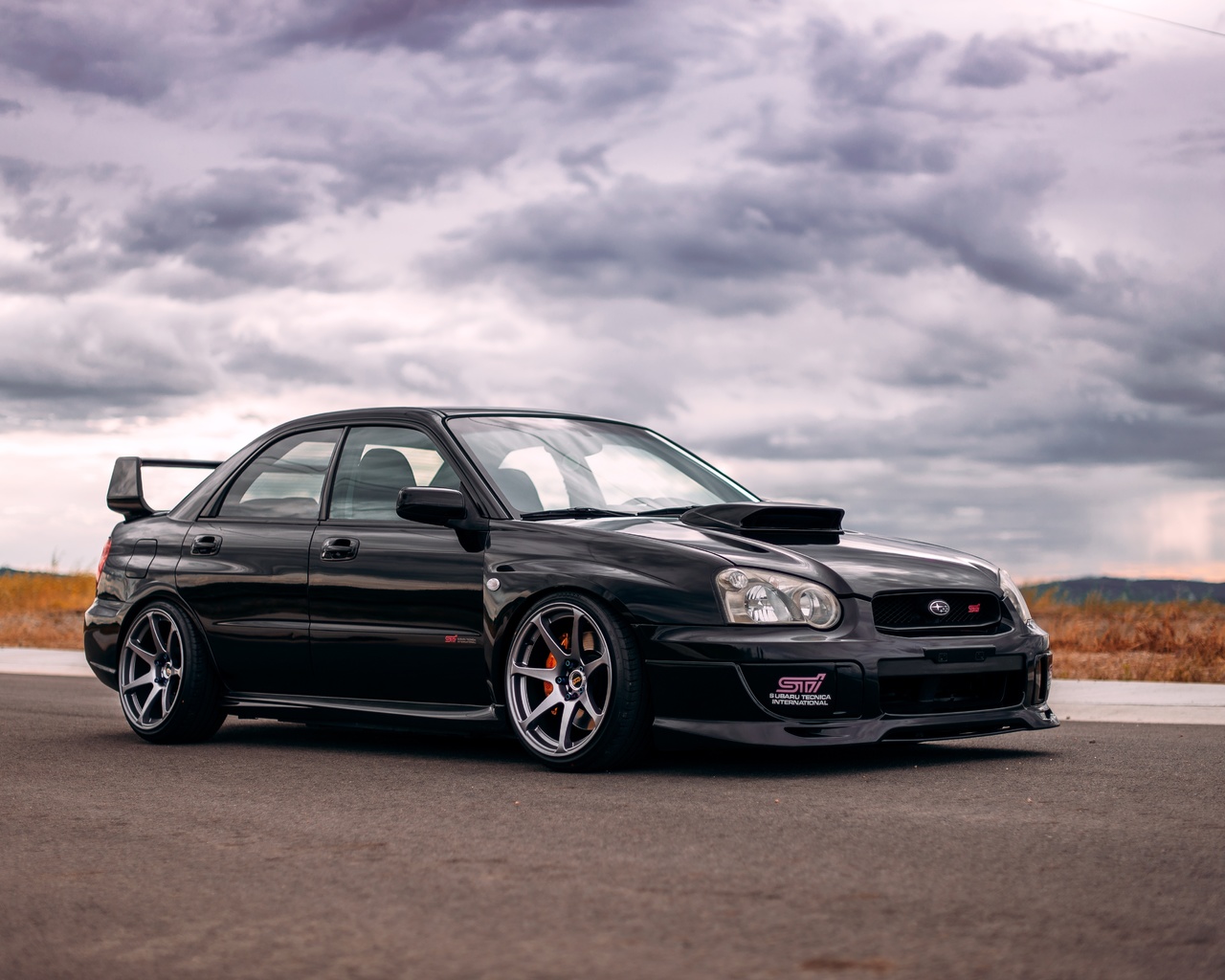 subaru, subaru impreza wrx sti, wrx sti, impreza, black, road, sky