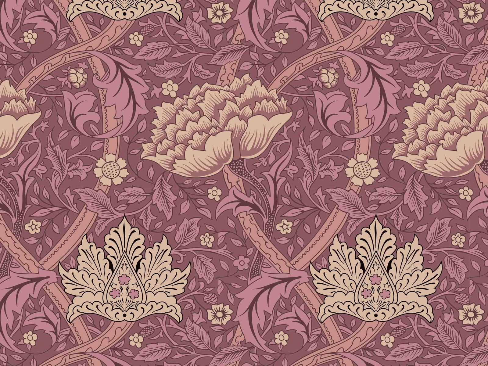 william morris designs, windrush pink print, wallpaper