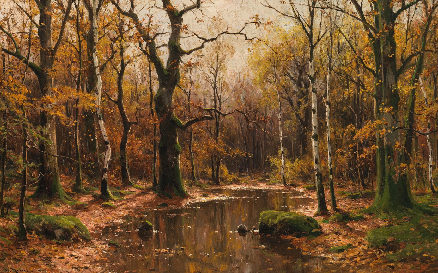 walter moras, german, autumn forest