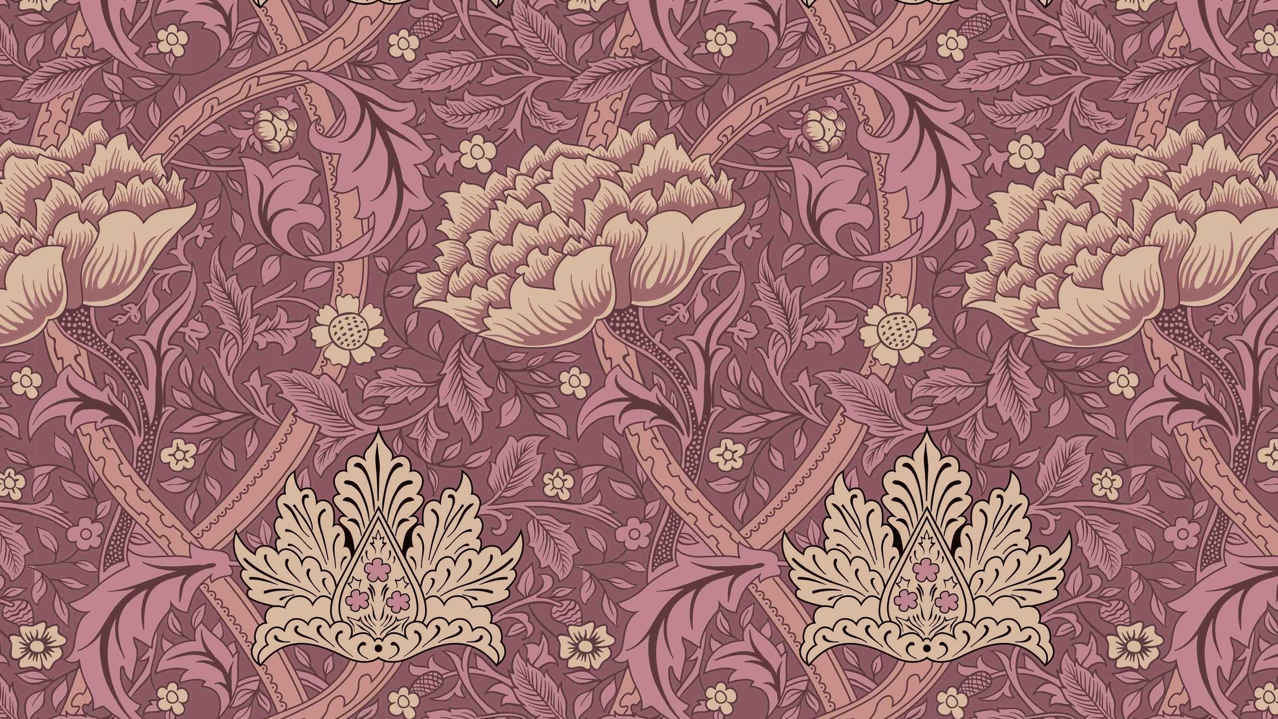 william morris designs, windrush pink print, wallpaper