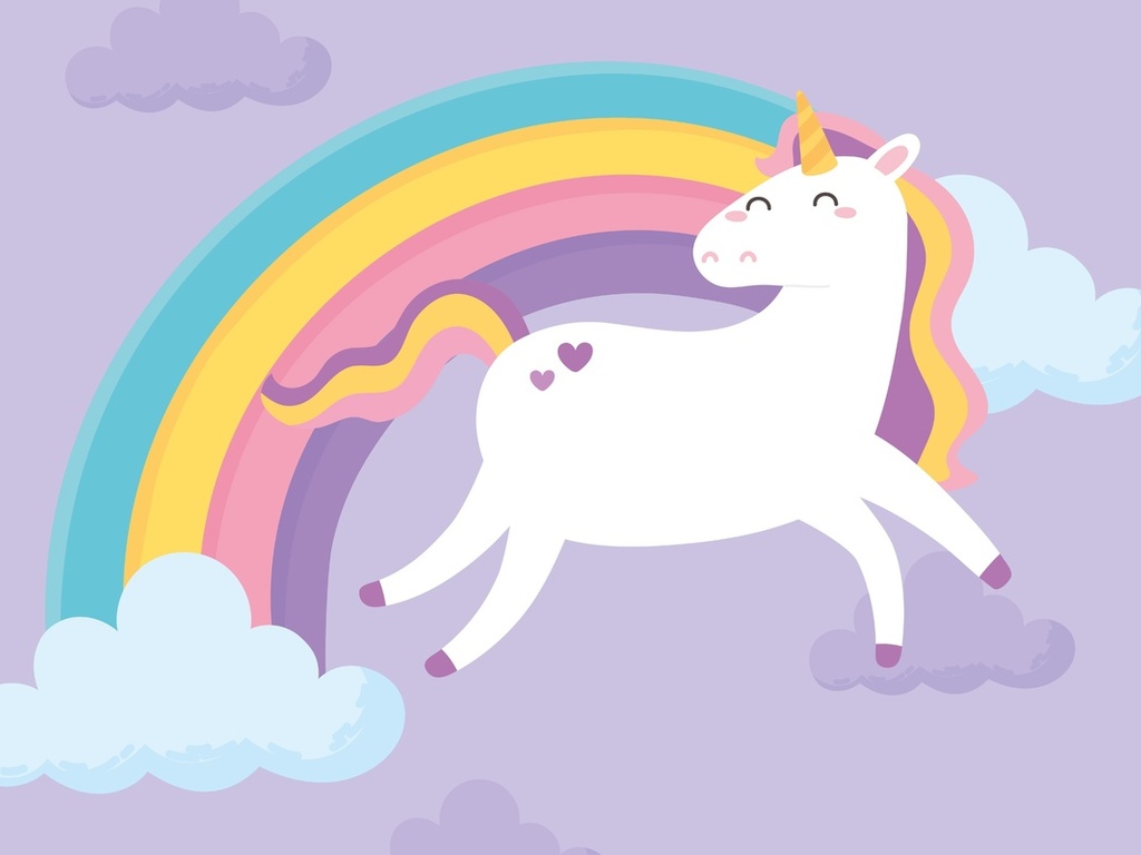cute, unicorn, cloud, fantasy