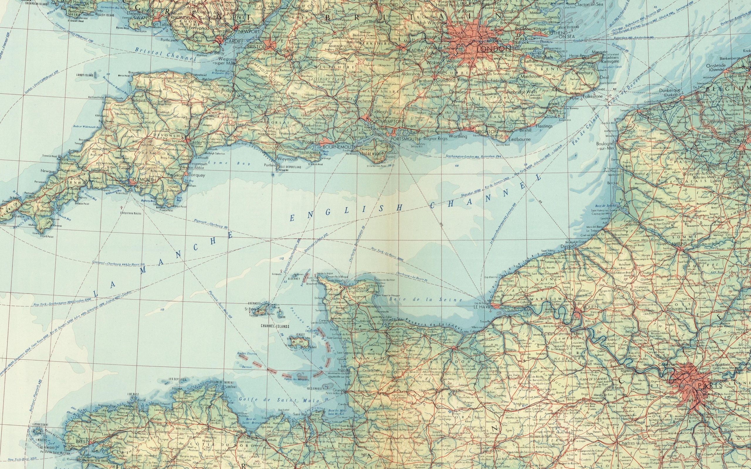 world atlas, 1968, map of the english channel
