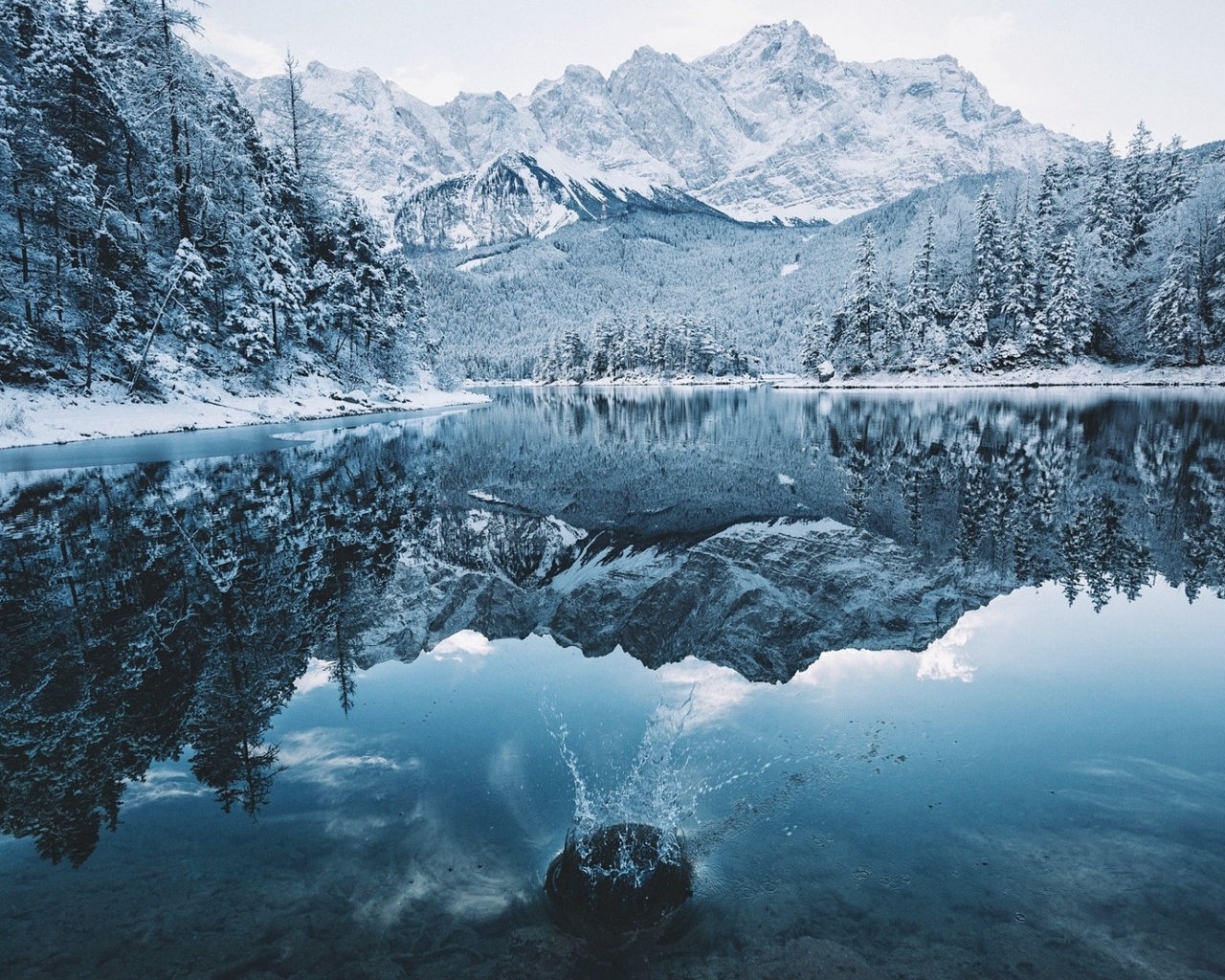 , , , , , , , , , trees, reflection, lake, mountains, rocks, snow, nature, forest, winter