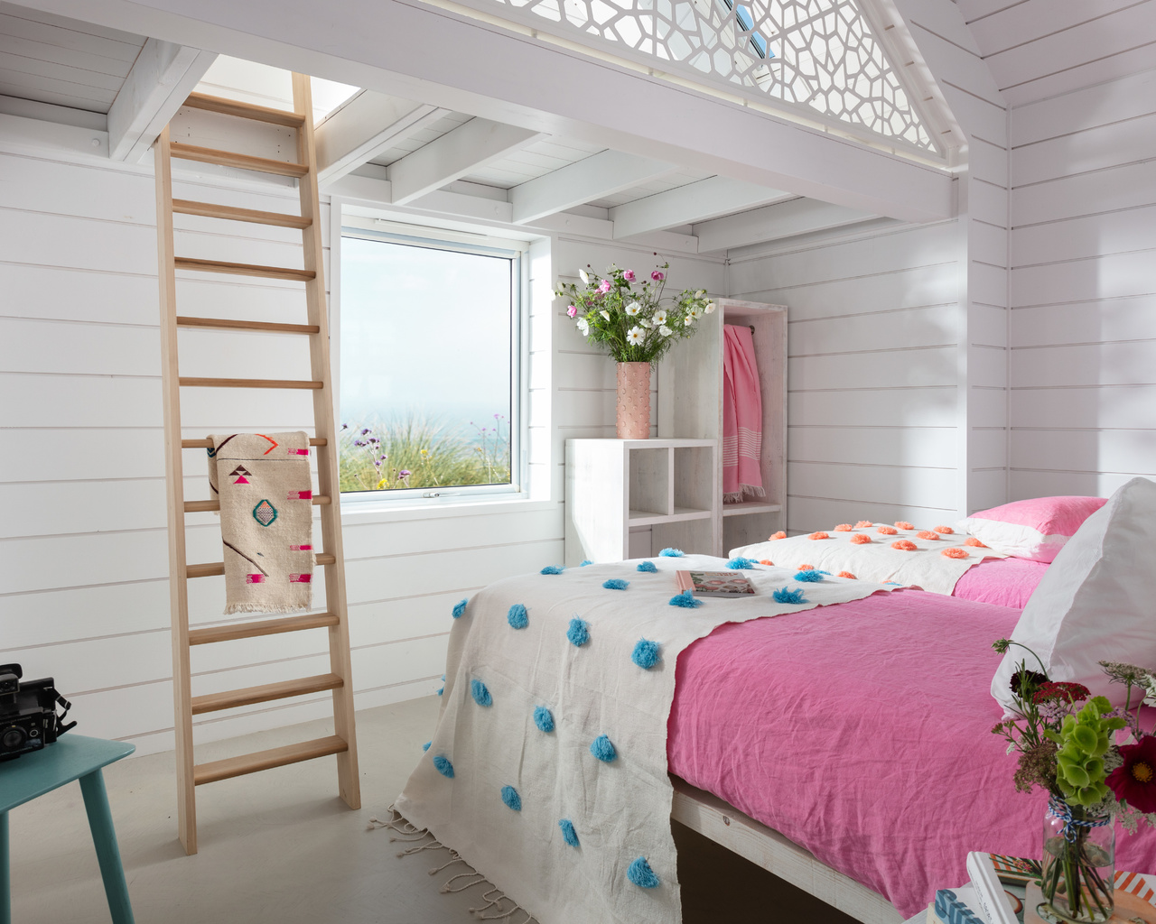beach house, northern cornwall coast, bedroom
