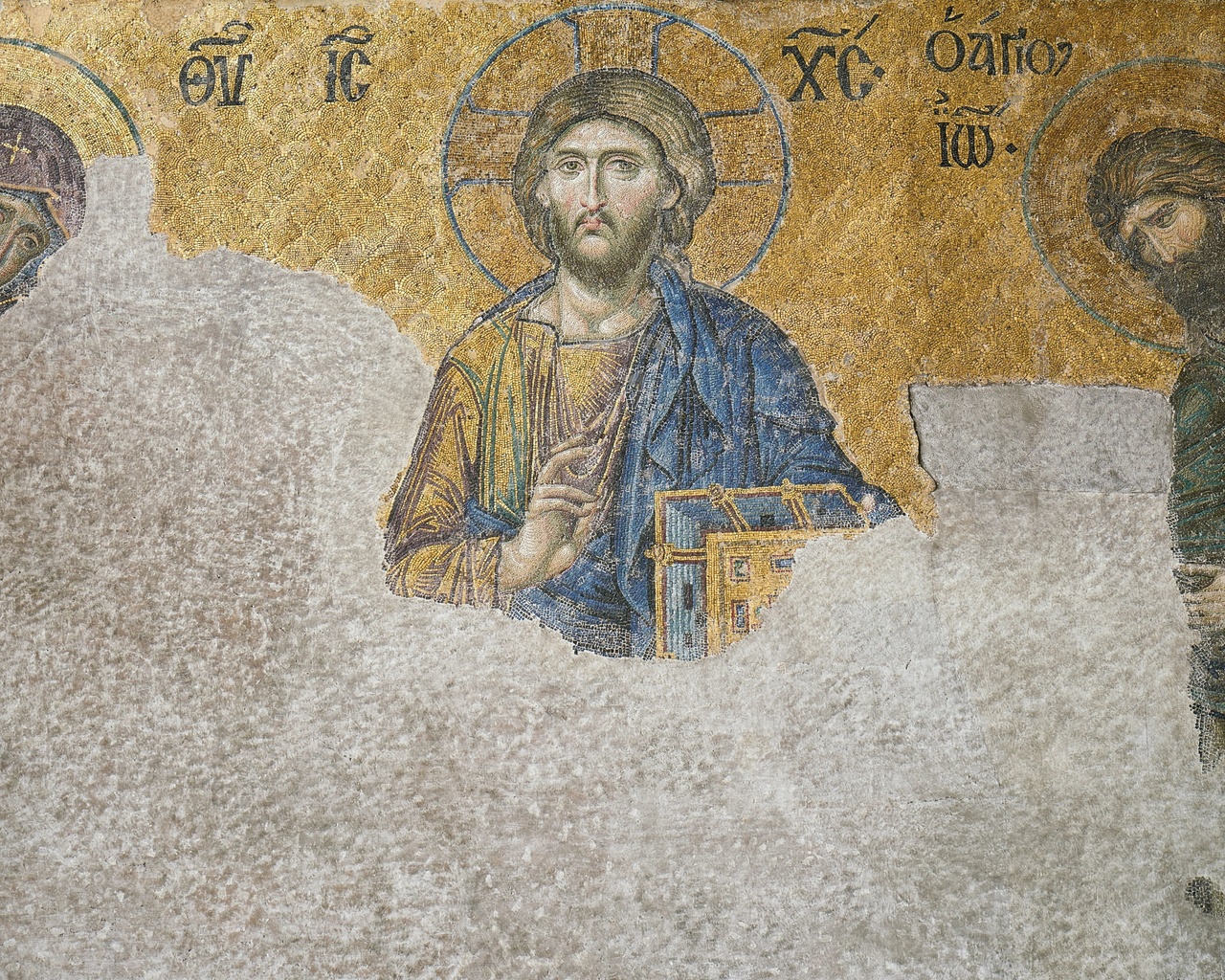 mosaic, 13th century, hagia sophia, istanbul, turkey