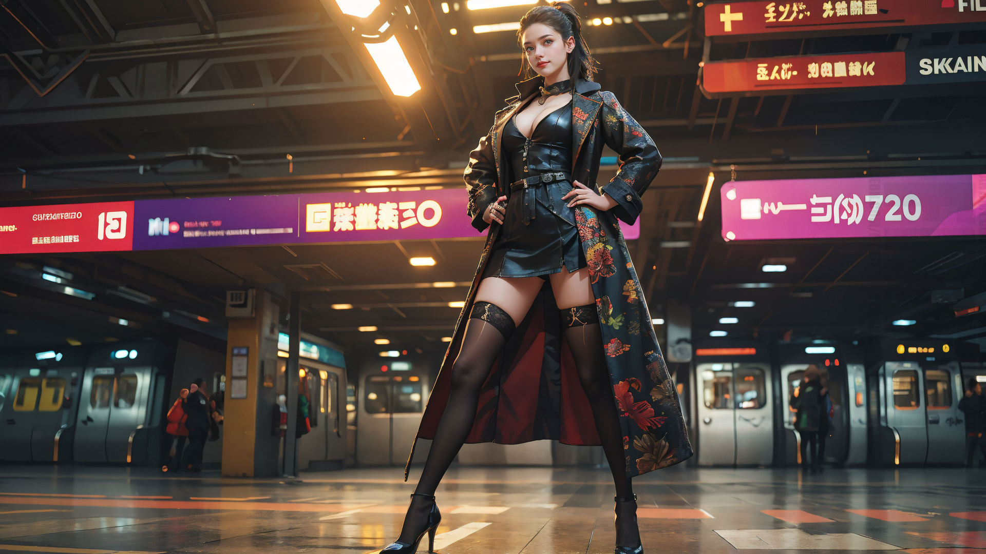 ai art, ifrete, lingerie, stockings