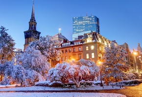 Winter, Boston Public Garden, Swan Pond